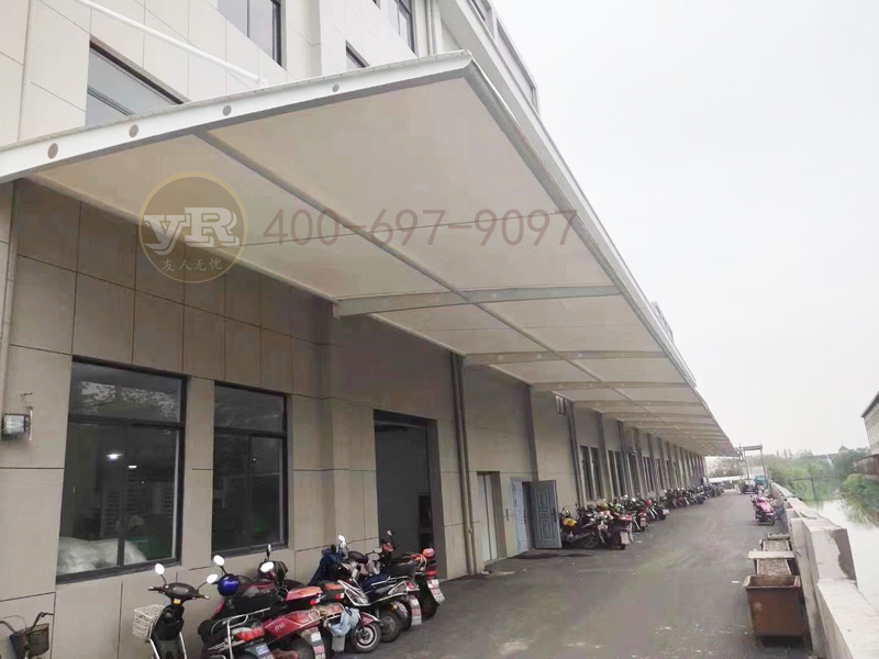 深圳西乡工厂膜结构停车遮阳棚工程