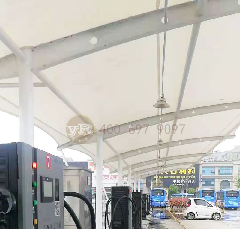 浙江台州膜结构充电桩车棚工程