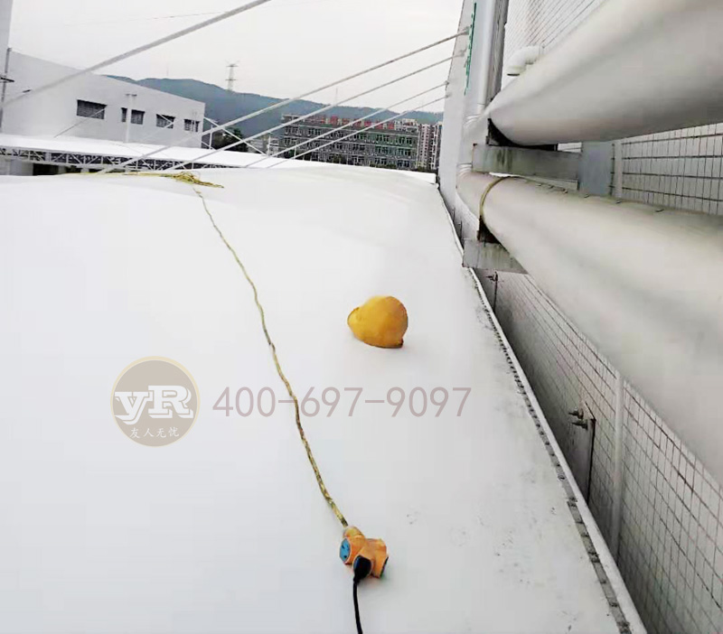 江门膜结构通道遮阳棚安装完成