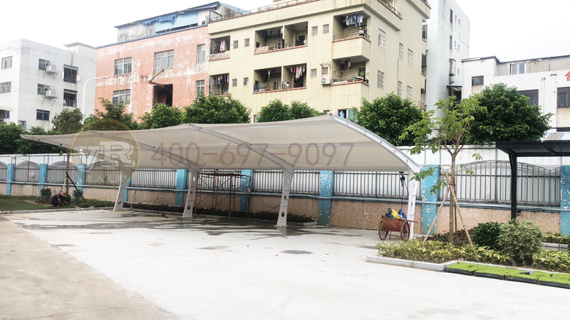 东莞膜结构车棚顺利竣工