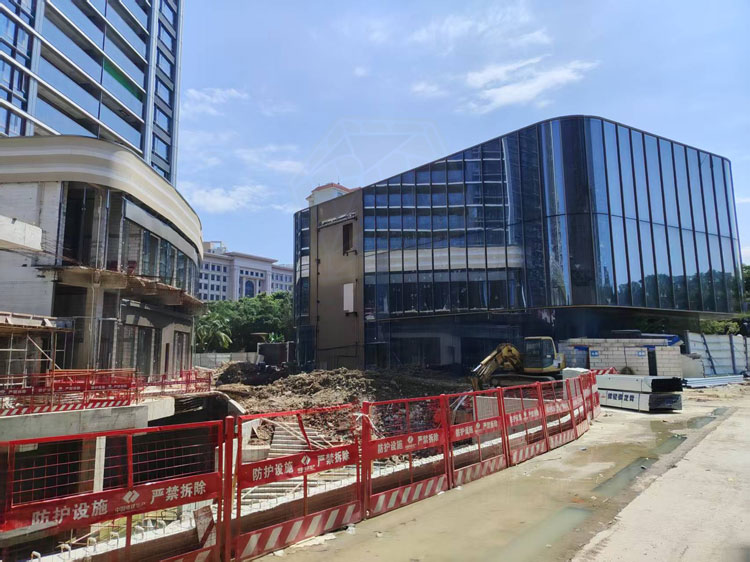 中科膜结构中国电建大湾区科创中心基地东南广场项目上施工